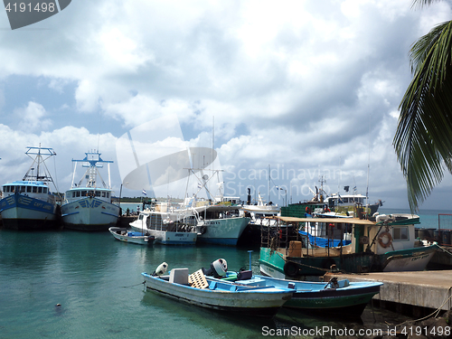 Image of editorial boats Brig Bay Corn Island Nicaragua