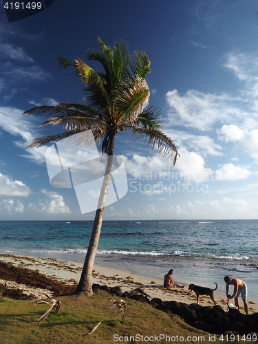 Image of editorial people on beach Corn Island Nicaragua Central America