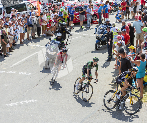 Image of Three Cyclists on Col du Glandon - Tour de France 2015