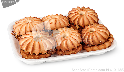 Image of Shortbread biscuits with filling in plastic tray