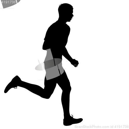 Image of Silhouettes. Runners on sprint, men. illustration