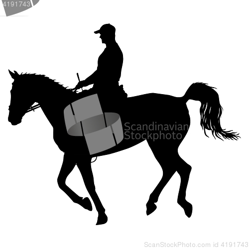 Image of silhouette of horse and jockey