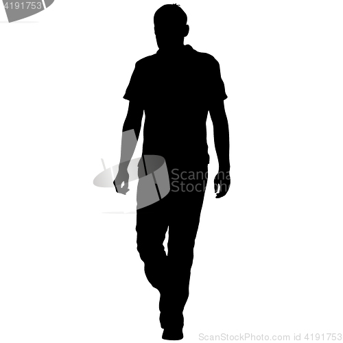 Image of Black silhouettes man on white background. illustration