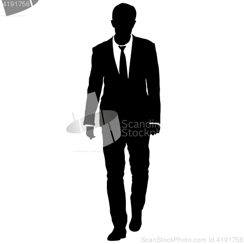 Image of Silhouette businessman man in suit with tie on a white background. illustration