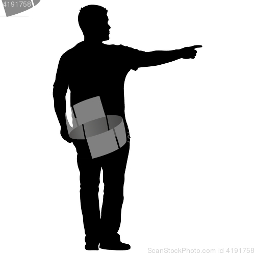 Image of Black silhouettes man on white background. illustration