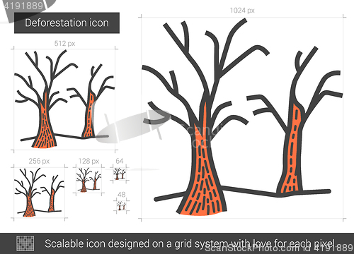 Image of Deforestation line icon.