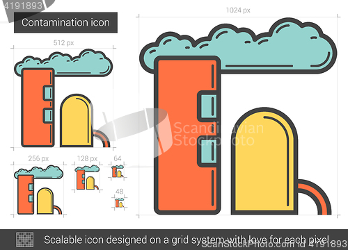 Image of Contamination line icon.