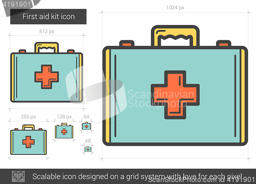 Image of First aid kit line icon.