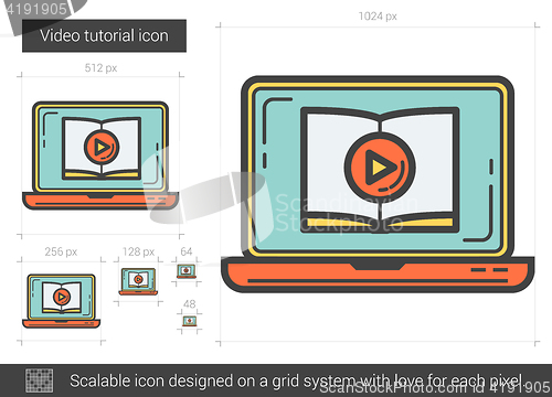 Image of Video tutorial line icon.