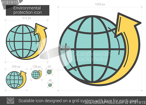 Image of Environmental protection line icon.