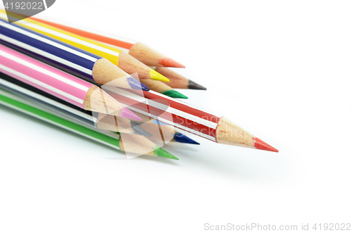 Image of Red color pencil standing out