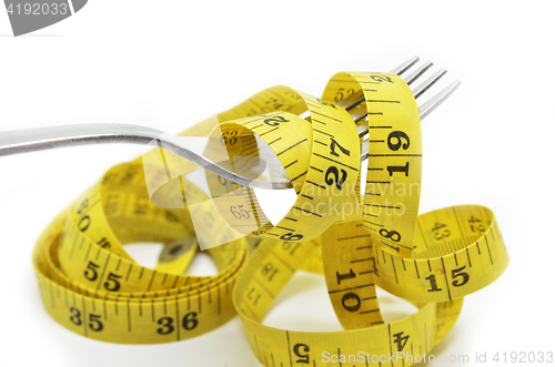 Image of Steel fork and measuring tape