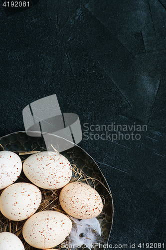 Image of raw chicken eggs