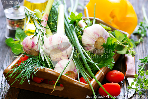 Image of garlic and aroma herb