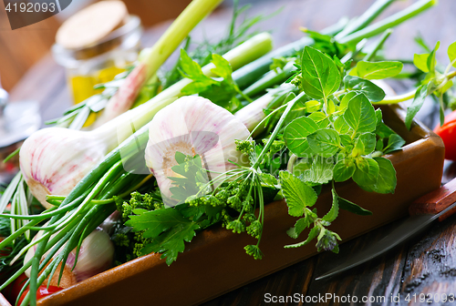 Image of garlic and aroma herb