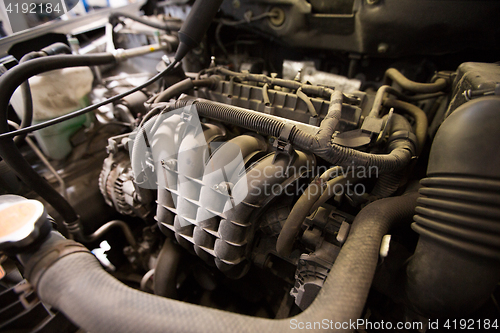 Image of car engine close up
