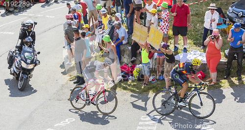 Image of Two Cyclists on Col du Glandon - Tour de France 2015