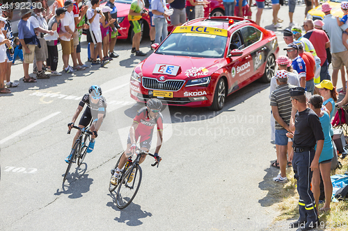 Image of Two Cyclists on Col du Glandon - Tour de France 2015