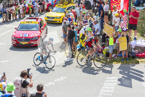 Image of Two Cyclists on Col du Glandon - Tour de France 2015