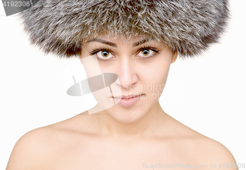 Image of woman in fur hat