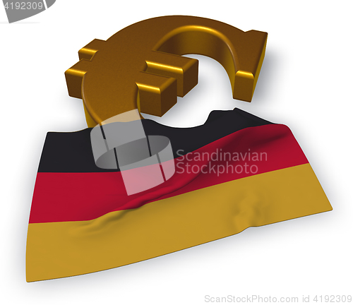 Image of euro symbol and german flag - 3d illustration