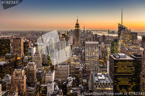 Image of New York City Manhattan downtown skyline.