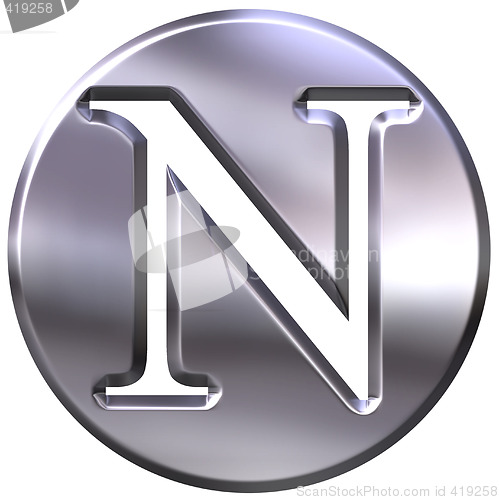 Image of 3D Silver Letter N