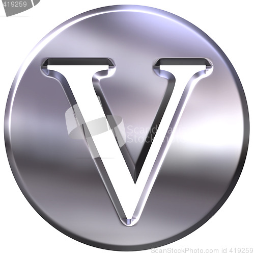 Image of 3D Silver Letter V