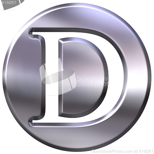 Image of 3D Silver Letter D