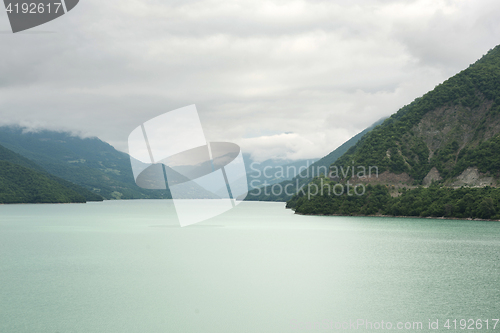 Image of Zhinvali Reservoir in the mountains