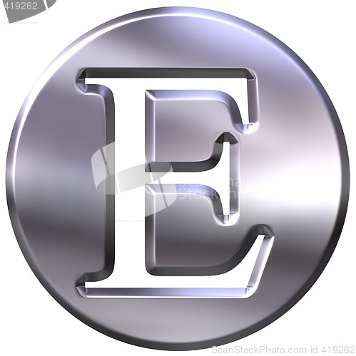 Image of 3D Silver Letter E