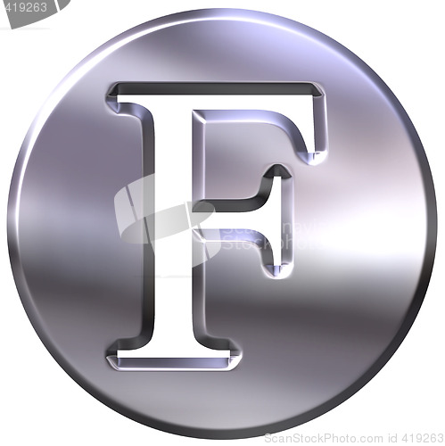 Image of 3D Silver Letter F