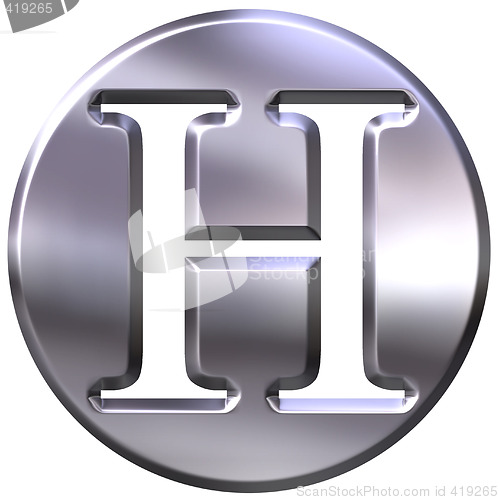 Image of 3D Silver Letter H