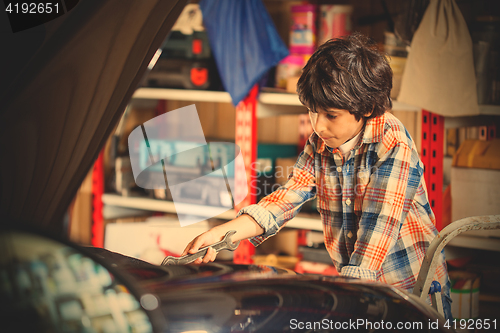 Image of boy car mechanic