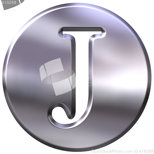 Image of 3D Silver Letter J