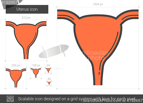 Image of Uterus line icon.