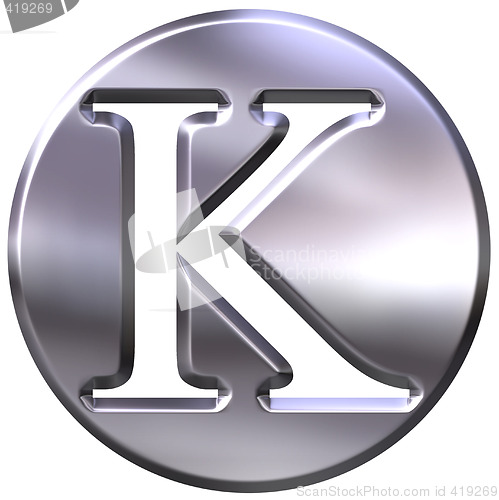 Image of 3D Silver Letter K