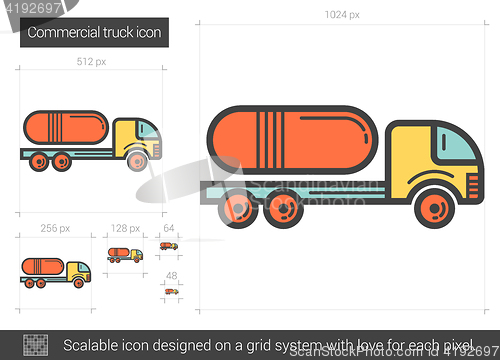 Image of Commercial truck line icon.