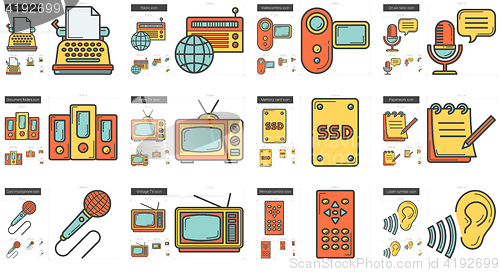 Image of Journalism line icon set.