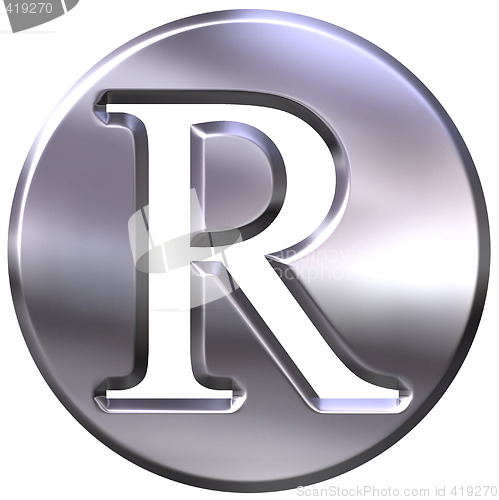 Image of 3D Silver Letter R