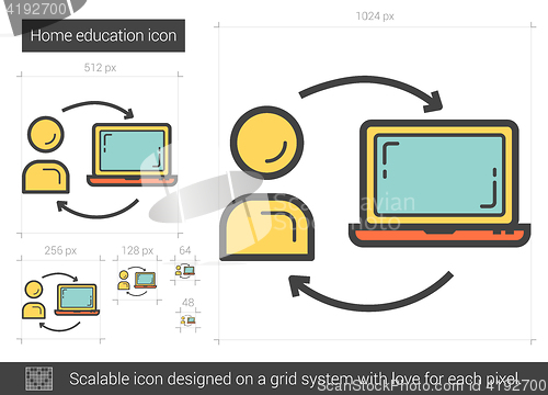 Image of Home education line icon.