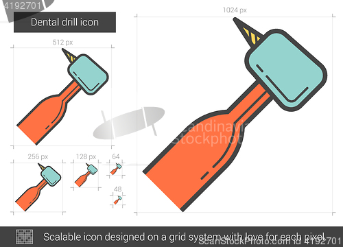 Image of Dental drill line icon.