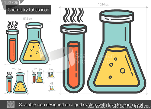 Image of Chemistry tubes line icon.