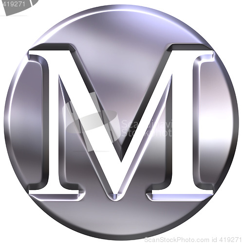 Image of 3D Silver Letter M