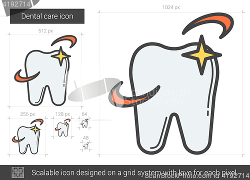 Image of Dental care line icon.