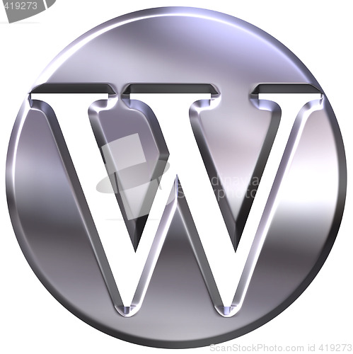 Image of 3D Silver Letter W
