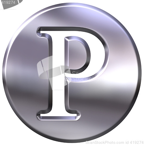 Image of 3D Silver Letter P