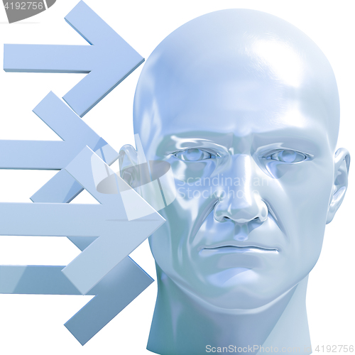 Image of 3d Portrait of Worried Stressed Overwhelmed Man