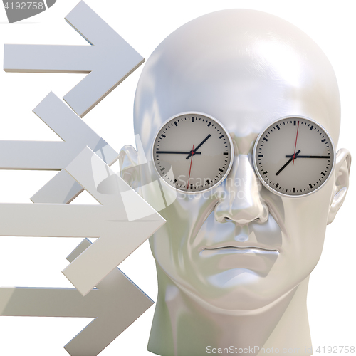 Image of 3d Portrait of Worried Stressed Overwhelmed Man