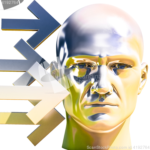 Image of 3d Portrait of Worried Stressed Overwhelmed Man